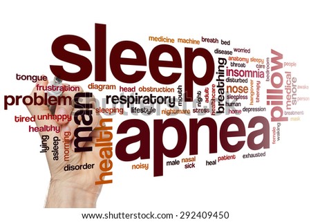 Sleep apnea word cloud concept with insomnia snore related tags