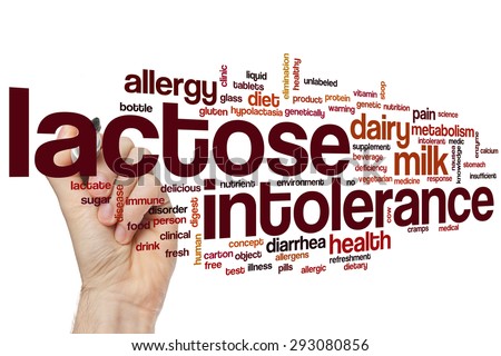 Lactose intolerance concept word cloud background