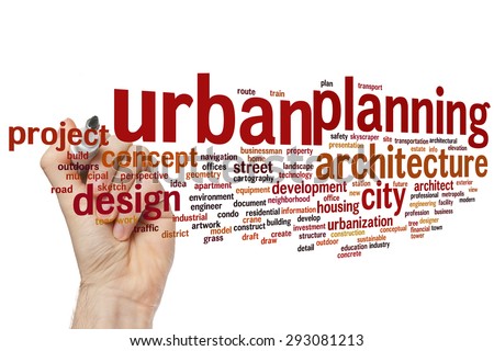 Urban planning concept word cloud background