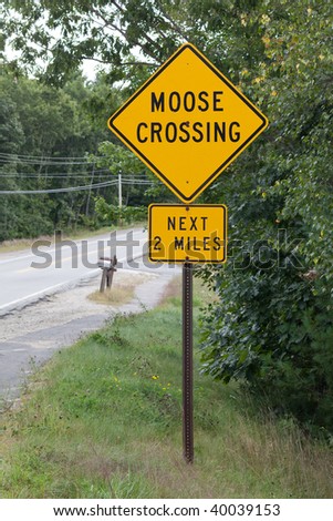 moose crossing sign ez canvas