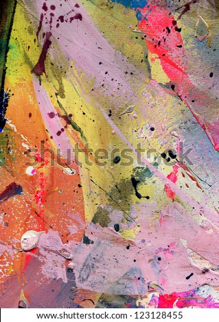 abstract painting with golden brush strokes