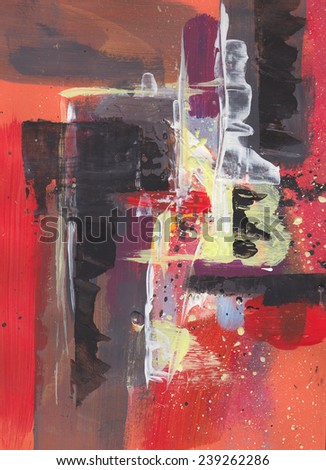 Abstract red painted canvas background