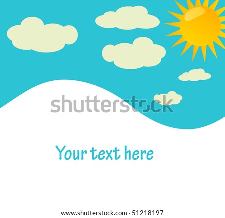 vector background with sky, sun and clouds.