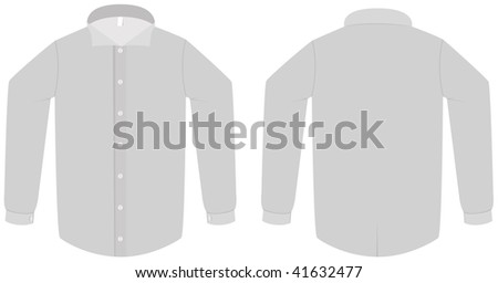 Template Vector Illustration Of A Blank Dress Shirt Or Blouse. All ...