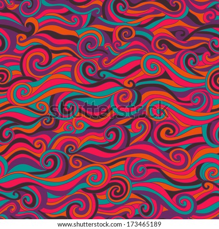 Raster seamless wave hand-drawn pattern, waves background (seamlessly tiling).Can be used for wallpaper, pattern fills, web page background,surface textures.  hand-drawn waves texture