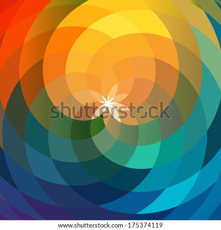 Vector template spiral, geometric flower. Abstract template, bright flowers backdrop 