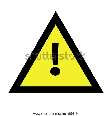 Yellow/Black Triangle Shaped Traffic Sign With Exclamation Mark Stock ...