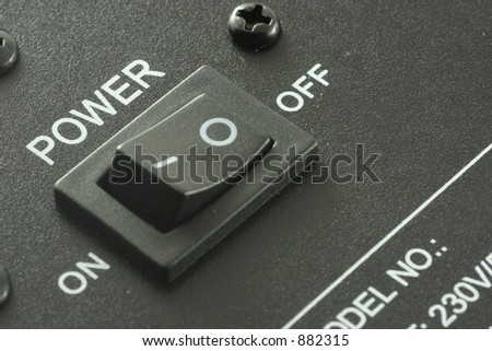 close - up of on/off switch