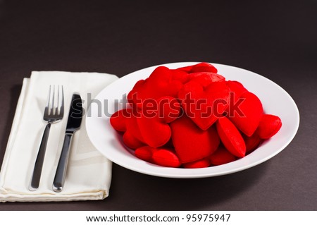 A plate of hearts since love goes through the stomach