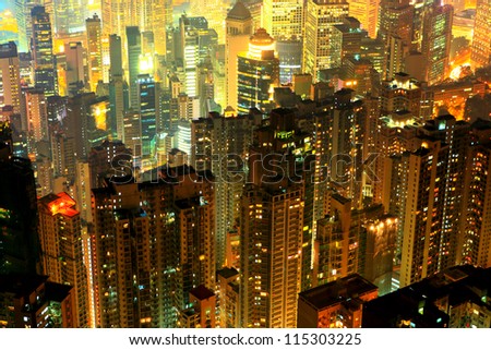 crowded residential building in night