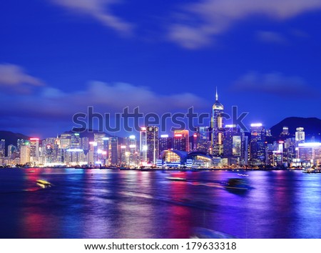 Hong Kong during evening