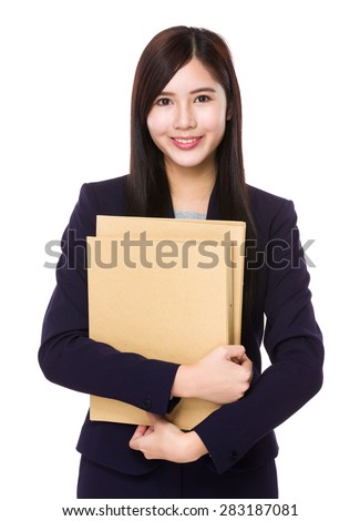 Asian businesswoman holding with folder