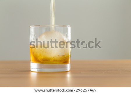 Whiskey flow in a glass