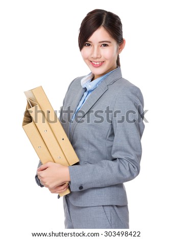 Asian Businesswoman hold with folder