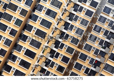 crowded apartment block