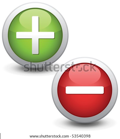 Positive And Negative Buttons. Vector Illustration. - 53540398 ...