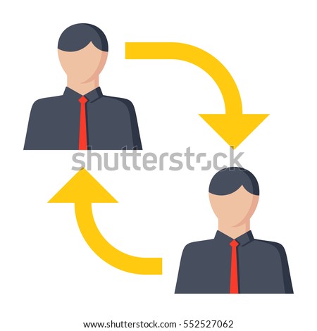 Business-to-business B2B, business makes a commercial transaction, vector illustration, icon