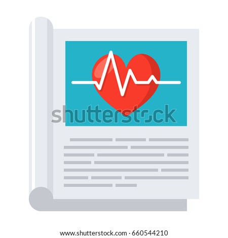 Medical journal, vector icon in flat style