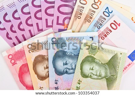 Euro And Chinese Money Rmb Stock Photo 103354037 : Shutterstock