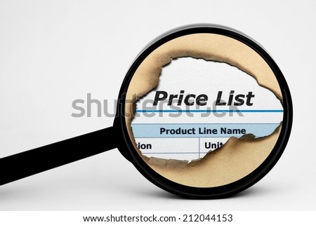 Price list search