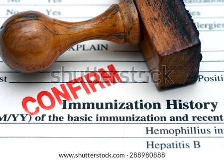 Immunization history form confirm