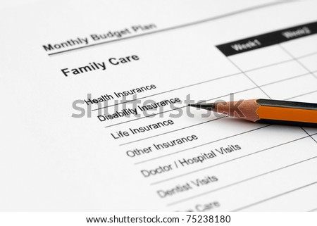 Monthly budget plan - family care