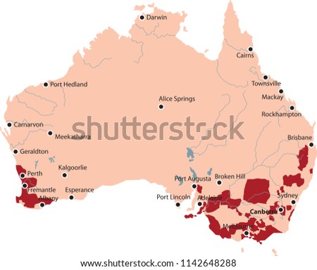 map Australia wine