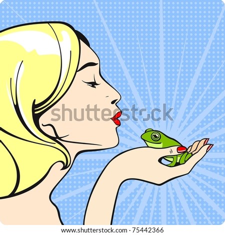 Young woman with a frog