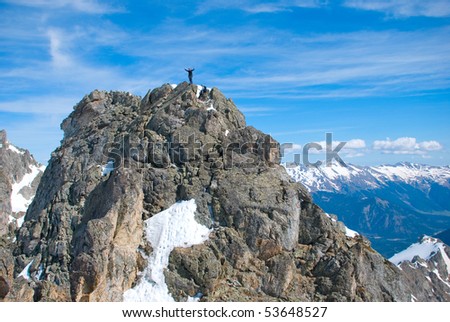 Two climbers on the mountain summit