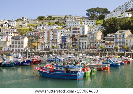 LUARCA, SPAIN - AUGUST 20: View of Luarca, one of the most beautiful villages of Spain and one of the most touristic places in Asturias region, on August 20, 2013, in Luarca, Spain.