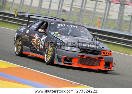 VALENCIA, SPAIN - APRIL 25: A black Nissan Skyline take part in American Fest weekend organizated in circuit Ricardo Tormo, on April 25, 2015, in Cheste, Valencia, Spain.