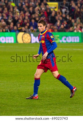 BARCELONA - JANUARY 12: Nou Camp soccer stadium, Spanish Cup: FC Barcelona - Real Betis, 5 - 0. In the picture, Ibrahim Afellay. January 12, 2011 in Barcelona (Spain).