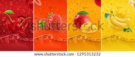 Similar – Image, Stock Photo orange and red cherries with berries