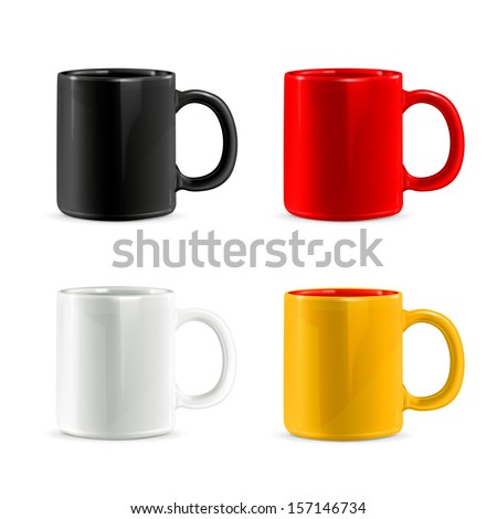 Mugs vector set