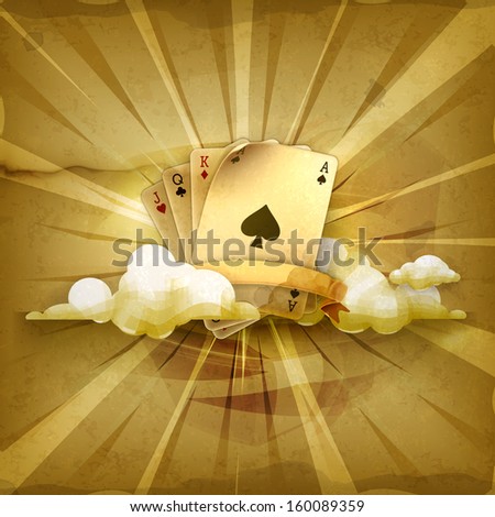 Playing Cards, old style vector background