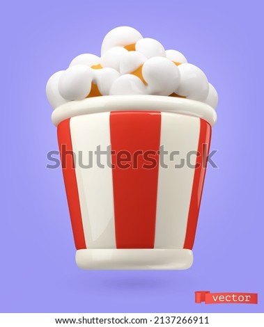 3d icon. Popcorn vector render object