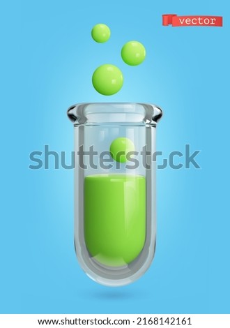 Test tube 3d vector icon