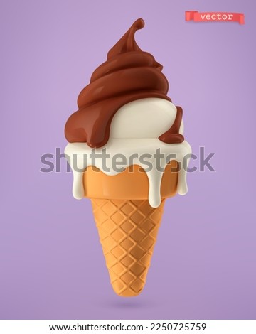 Ice cream, 3d vector icon