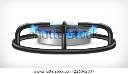 Kitchen gas stove, vector object