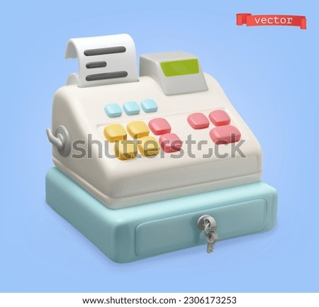 Cash machine 3d cartoon vector icon