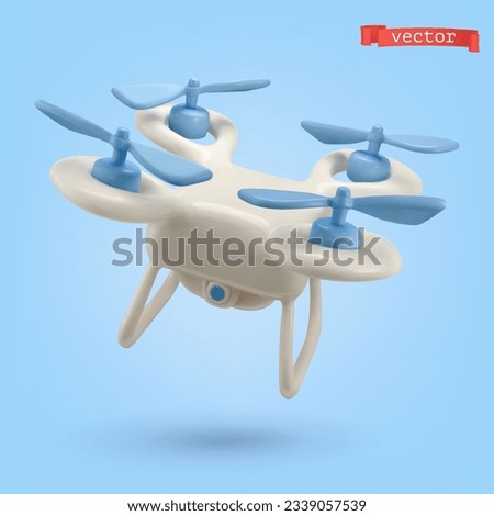 Drone 3d cartoon vector icon