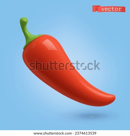 Pepper vegetable, 3d cartoon vector icon