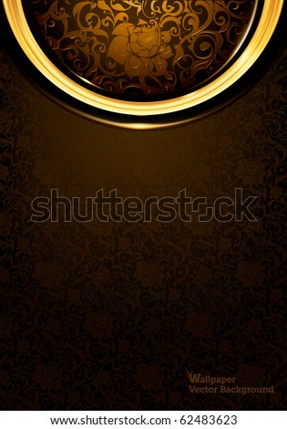 Brown Vintage Pattern On A Beige Background Stock Images - Image