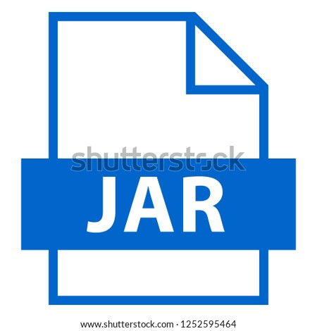 Use it in all your designs. Filename extension icon JAR Java Archive in flat style. Quick and easy recolorable shape. Vector illustration a graphic element.