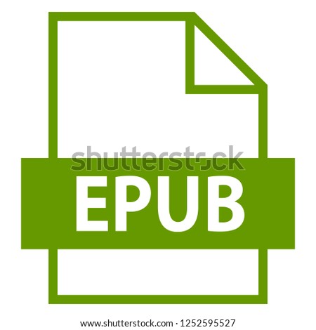Use it in all your designs. Filename extension icon EPUB electronic publication document in flat style. Quick and easy recolorable shape. Vector illustration a graphic element.