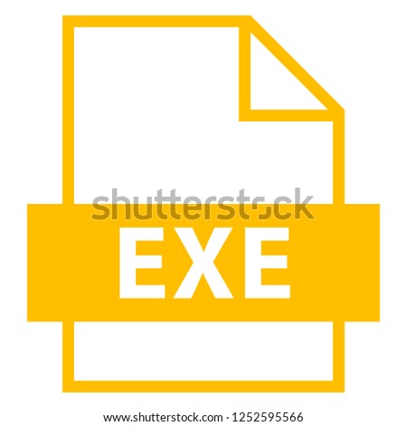 Use it in all your designs. Filename extension icon EXE executable file in flat style. Quick and easy recolorable shape. Vector illustration a graphic element.
