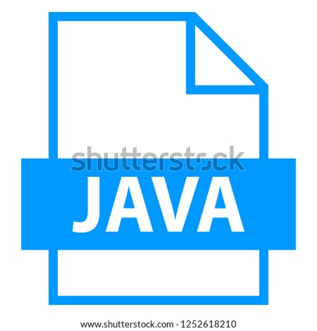 Filename extension icon JAVA Java Source Code File in flat style. Quick and easy recolorable shape. Vector illustration a graphic element.