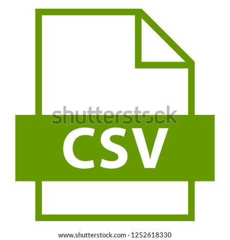 Filename extension icon CSV Comma-Separated Values in flat style. Quick and easy recolorable shape. Vector illustration a graphic element.