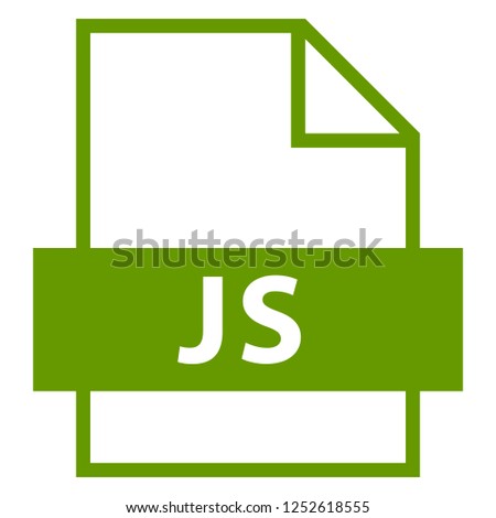 Filename extension icon JS Java Script in flat style. Quick and easy recolorable shape. Vector illustration a graphic element.