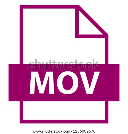 Use it in all your designs. Filename extension icon MOV in flat style. Quick and easy recolorable shape. Vector illustration a graphic element.